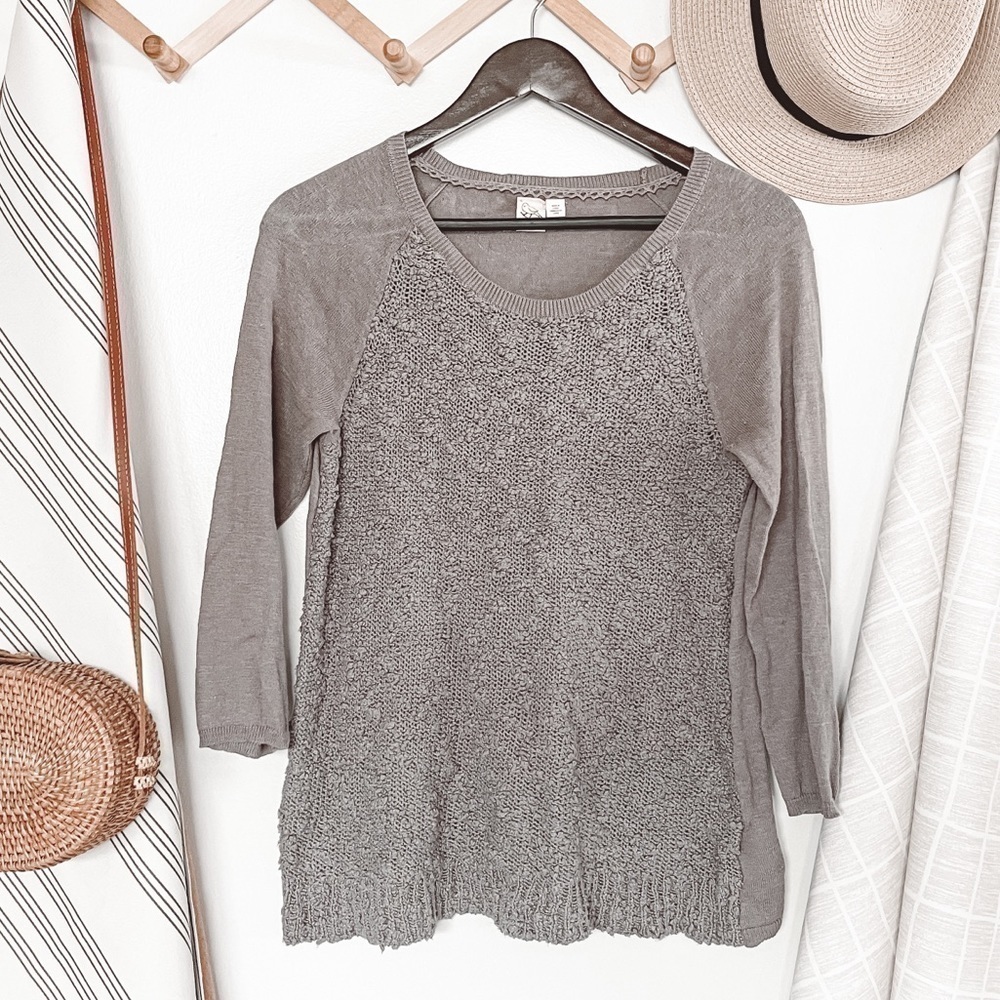 Anthropologie Neutral Knit Sweater